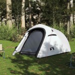 vidaXL Cort camping tunel 3 persoane, alb, țesătură opacă, impermeabil vidaXL Cort camping tunel 3 persoane, alb, țesătură opacă, impermeabil