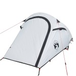 vidaXL Cort camping tunel 3 persoane, alb, țesătură opacă, impermeabil vidaXL Cort camping tunel 3 persoane, alb, țesătură opacă, impermeabil