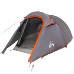 vidaXL Cort de camping tunel 2 persoane, gri/portocaliu, impermeabil vidaXL Cort de camping tunel 2 persoane, gri/portocaliu, impermeabil