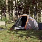 vidaXL Cort de camping tunel 2 persoane, gri/portocaliu, impermeabil vidaXL Cort de camping tunel 2 persoane, gri/portocaliu, impermeabil