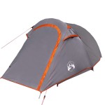 vidaXL Cort de camping tunel 2 persoane, gri/portocaliu, impermeabil vidaXL Cort de camping tunel 2 persoane, gri/portocaliu, impermeabil