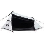 vidaXL Cort camping tunel 2 persoane, alb, țesătură opacă, impermeabil vidaXL Cort camping tunel 2 persoane, alb, țesătură opacă, impermeabil