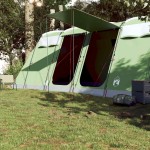 vidaXL Cort de familie tunel, 10 persoane, verde, impermeabil