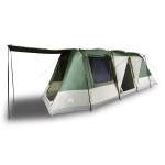 vidaXL Cort de camping tunel pentru 4 persoane, verde, impermeabil vidaXL Cort de camping tunel pentru 4 persoane, verde, impermeabil