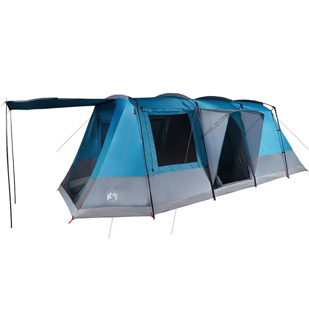 vidaXL Cort de camping tunel pentru 4 persoane, albastru, impermeabil