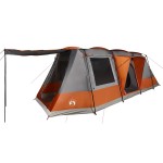 vidaXL Cort de camping tunel 4 persoane, gri/portocaliu, impermeabil vidaXL Cort de camping tunel 4 persoane, gri/portocaliu, impermeabil