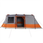 vidaXL Cort de camping tunel 4 persoane, gri/portocaliu, impermeabil vidaXL Cort de camping tunel 4 persoane, gri/portocaliu, impermeabil