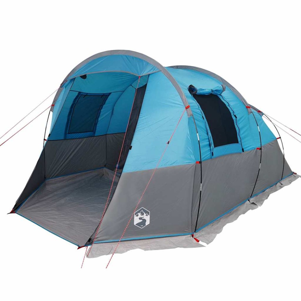 vidaXL Cort de camping tunel pentru 4 persoane, albastru, impermeabil