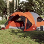 vidaXL Cort de camping pentru 6 persoane, gri/portocaliu, impermeabil