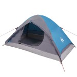 vidaXL Cort de camping cupolă pentru 4 persoane, albastru, impermeabil