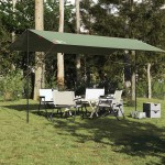 vidaXL Prelată de camping, verde, 500x294 cm, impermeabilă