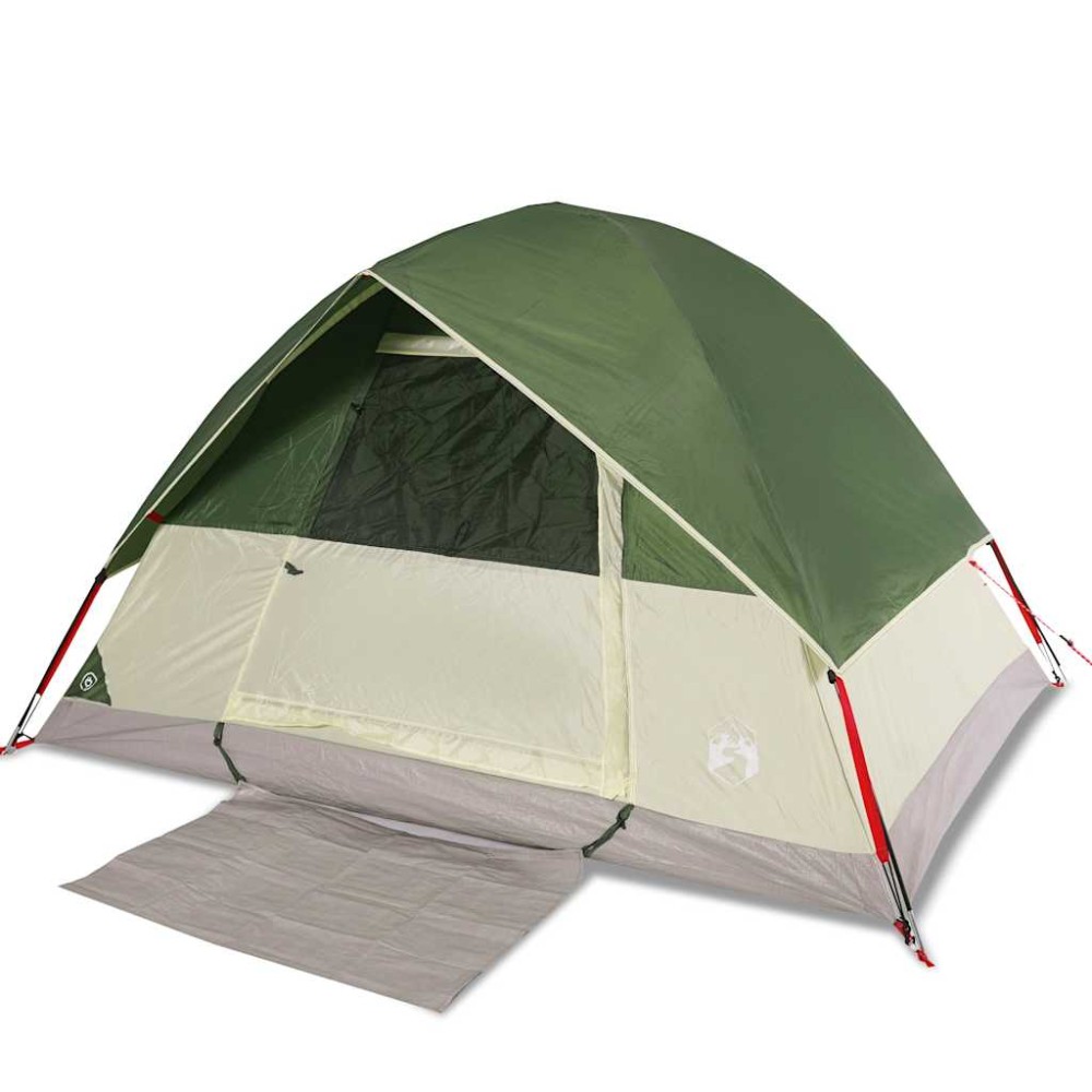 vidaXL Cort de camping cupolă pentru 2 persoane, verde, impermeabil