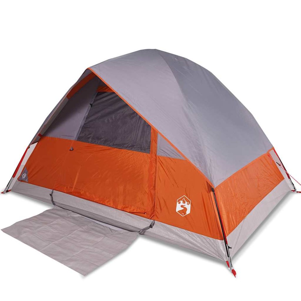 vidaXL Cort de camping pentru 2 persoane, portocaliu, impermeabil