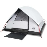 vidaXL Cort camping cupolă 2 persoane alb, țesătură opacă, impermeabil vidaXL Cort camping cupolă 2 persoane alb, țesătură opacă, impermeabil