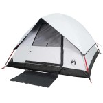 vidaXL Cort camping cupolă 2 persoane alb, țesătură opacă, impermeabil vidaXL Cort camping cupolă 2 persoane alb, țesătură opacă, impermeabil