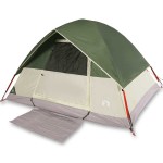 vidaXL Cort de camping cupolă pentru 3 persoane, verde, impermeabil