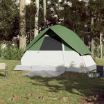 vidaXL Cort de camping cupolă pentru 3 persoane, verde, impermeabil