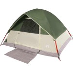 vidaXL Cort de camping cupolă pentru 3 persoane, verde, impermeabil