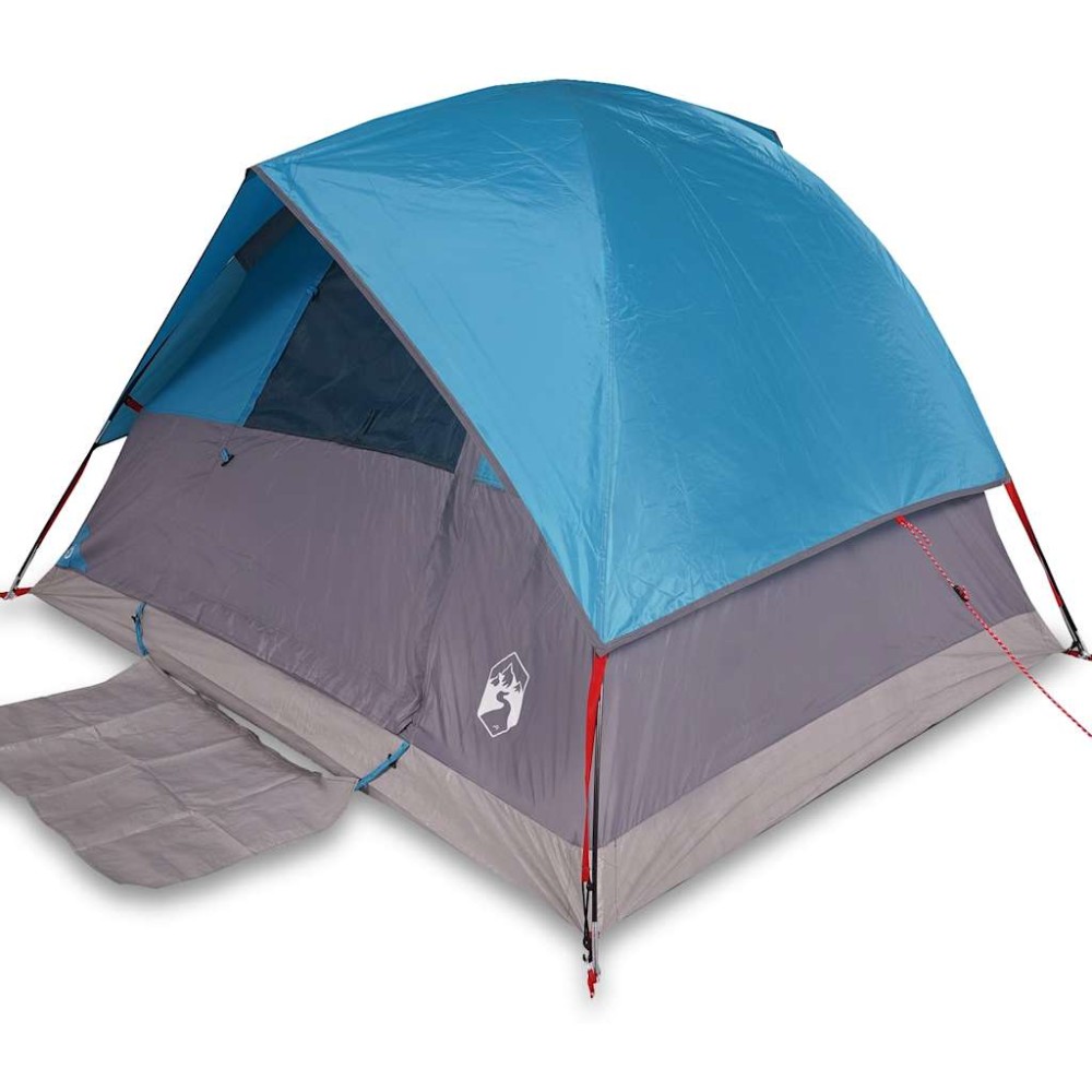 vidaXL Cort de camping cupolă pentru 3 persoane, albastru, impermeabil