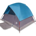 vidaXL Cort de camping cupolă pentru 3 persoane, albastru, impermeabil