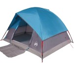 vidaXL Cort de camping cupolă pentru 3 persoane, albastru, impermeabil