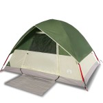 vidaXL Cort de camping cupolă pentru 4 persoane, verde, impermeabil