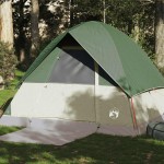 vidaXL Cort de camping cupolă pentru 4 persoane, verde, impermeabil