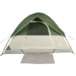 vidaXL Cort de camping cupolă pentru 4 persoane, verde, impermeabil