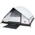 vidaXL Cort camping cupolă 4 persoane alb, țesătură opacă, impermeabil