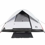 vidaXL Cort camping cupolă 4 persoane alb, țesătură opacă, impermeabil
