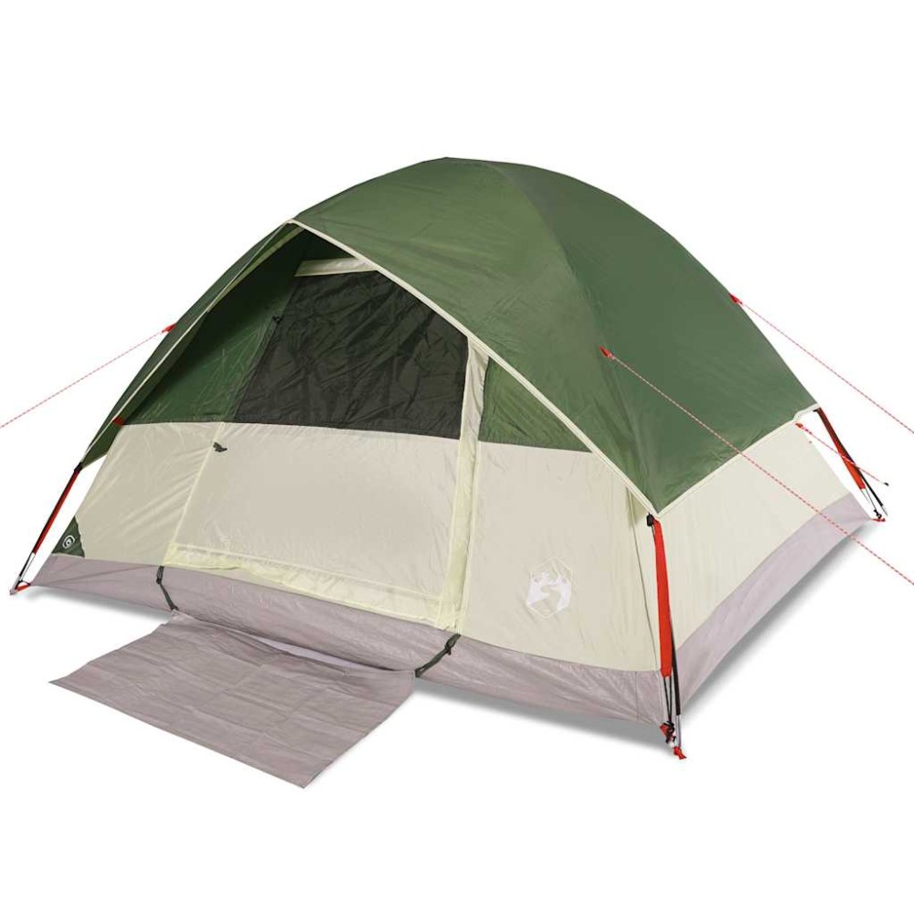 vidaXL Cort de camping cupolă pentru 6 persoane, verde, impermeabil