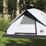 vidaXL Cort de familie cupolă 6 persoane, alb opac textil impermeabil vidaXL Cort de familie cupolă 6 persoane, alb opac textil impermeabil