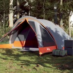 vidaXL Cabină cort de camping 4 persoane gri și portocaliu impermeabil vidaXL Cabină cort de camping 4 persoane gri și portocaliu impermeabil
