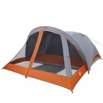 vidaXL Cabină cort de camping 4 persoane gri și portocaliu impermeabil vidaXL Cabină cort de camping 4 persoane gri și portocaliu impermeabil