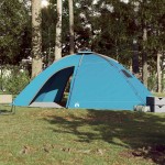 vidaXL Cort de camping pentru 8 persoane, albastru, impermeabil