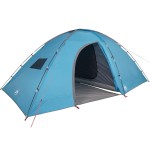 vidaXL Cort de camping pentru 8 persoane, albastru, impermeabil