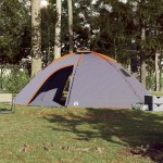 vidaXL Cort de camping pentru 8 persoane, portocaliu, impermeabil