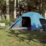 vidaXL Cort de camping cupolă pentru 4 persoane, albastru, impermeabil