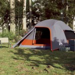 vidaXL Cort de camping cupolă pentru 4 persoane, gri, impermeabil
