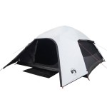 vidaXL Cort camping cupolă 4 persoane alb, țesătură opacă, impermeabil vidaXL Cort camping cupolă 4 persoane alb, țesătură opacă, impermeabil