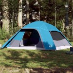 vidaXL Cort de familie pentru 6 persoane, albastru, impermeabil vidaXL Cort de familie pentru 6 persoane, albastru, impermeabil