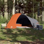 vidaXL Cort de camping pentru 4 persoane, portocaliu, impermeabil