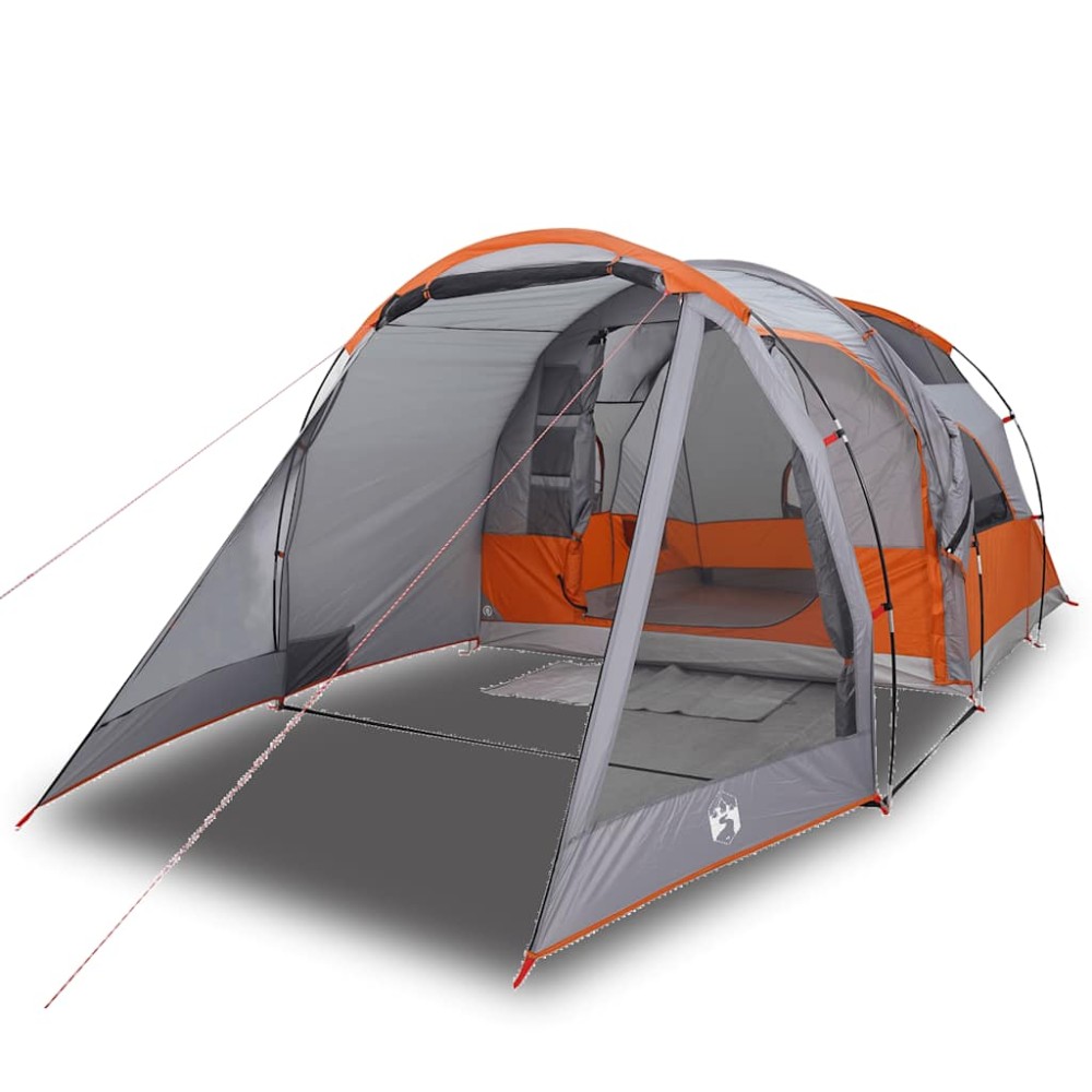 vidaXL Cort de camping tunel pentru 4 persoane, gri, impermeabil