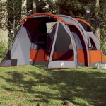 vidaXL Cort de camping tunel pentru 4 persoane, gri, impermeabil vidaXL Cort de camping tunel pentru 4 persoane, gri, impermeabil