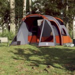 vidaXL Cort de camping tunel pentru 4 persoane, gri, impermeabil vidaXL Cort de camping tunel pentru 4 persoane, gri, impermeabil