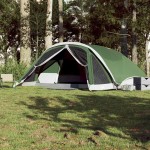 vidaXL Cort de familie pentru 6 persoane, verde, impermeabil vidaXL Cort de familie pentru 6 persoane, verde, impermeabil