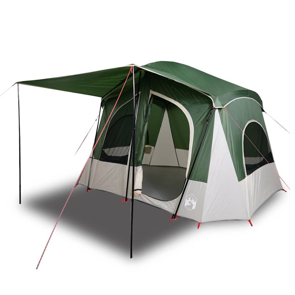vidaXL Cort cabină de camping, 5 persoane, verde, impermeabil
