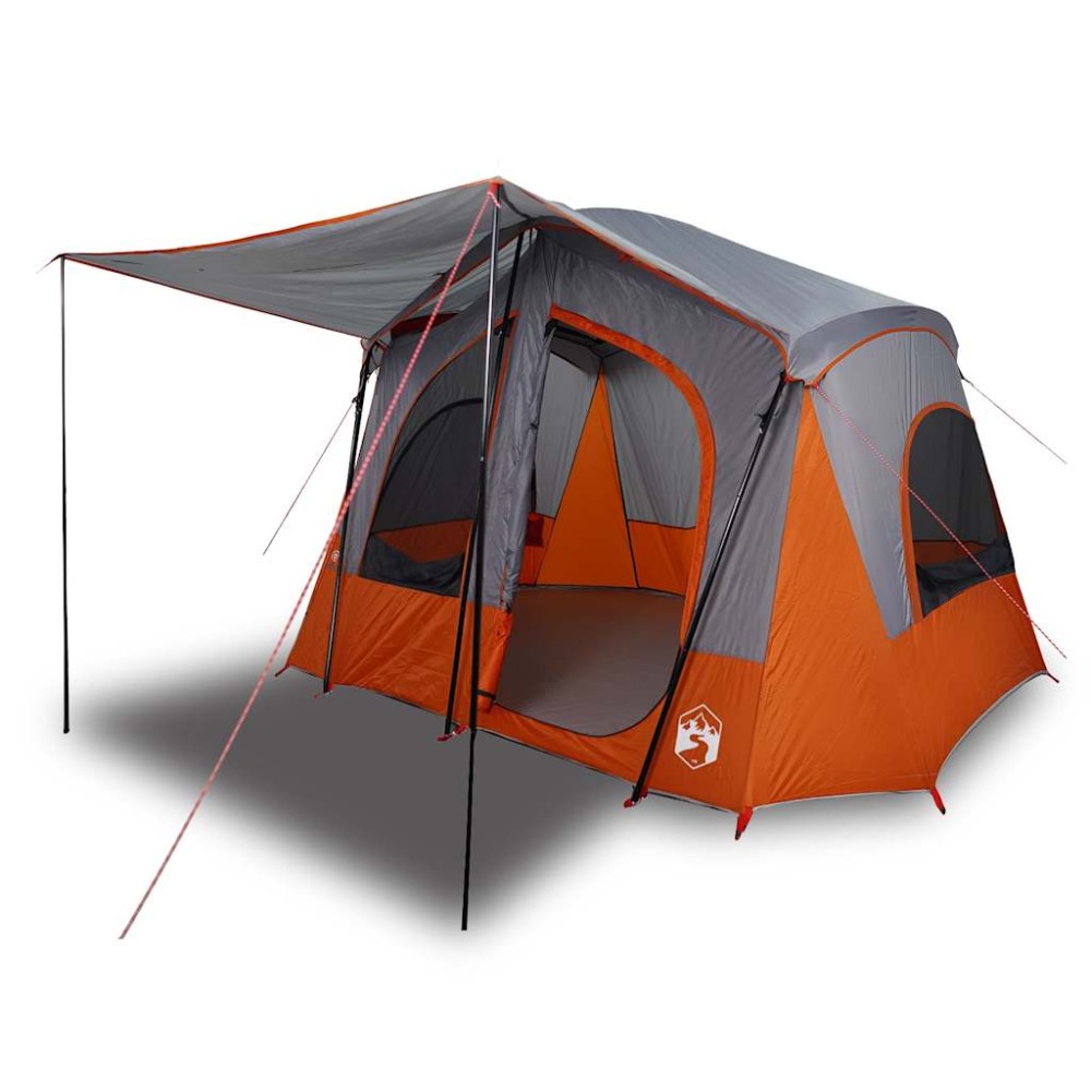vidaXL Cabină cort de camping 5 persoane gri și portocaliu impermeabil