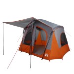 vidaXL Cabină cort de camping 5 persoane gri și portocaliu impermeabil vidaXL Cabină cort de camping 5 persoane gri și portocaliu impermeabil