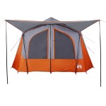 vidaXL Cabină cort de camping 5 persoane gri și portocaliu impermeabil vidaXL Cabină cort de camping 5 persoane gri și portocaliu impermeabil
